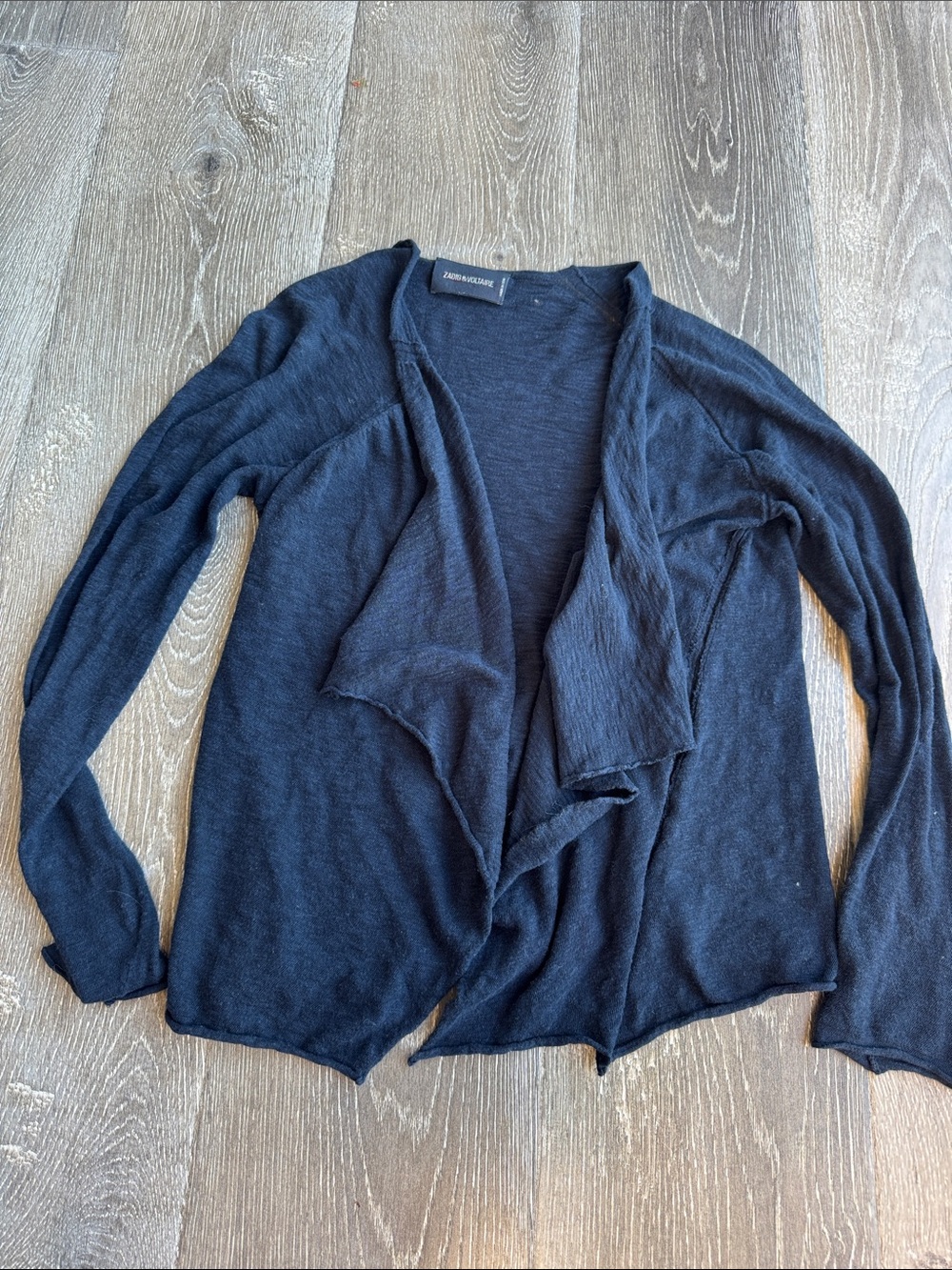 Zadig & Voltaire Black Open-Front Lightweight Sweater 0616